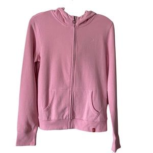 EDC Girls Front Zip Long Sleeves Pink Hoodie Large